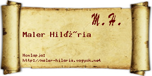 Maler Hilária névjegykártya